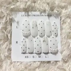 現品 ネイルチップ ワンホン 韓国 ドット フレンチガーリー 量産型 スナ系