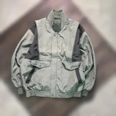 7AS8 ボンバージャケット　カーキ×ブラック　ヴィンテージ　古着used