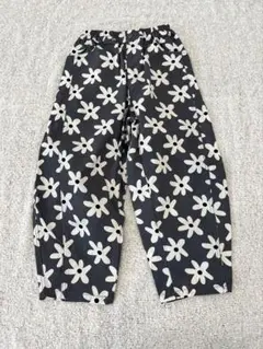 p.premier 総柄ツイルバレルレッグパンツ 130 チャコールグレーのサムネイル