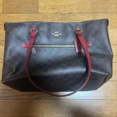 COACH コーチ トートバッグ シグネチャー レッド A4収納 F79609