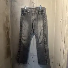 00s Burberry チェック　デニム　パンツ グレー　Lのサムネイル