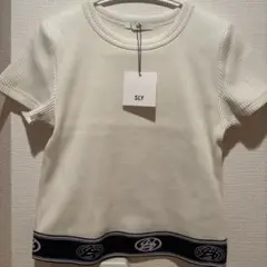 【新品タグ付完売品】SLY ジャガード ロゴ クロップ ミニTシャツ