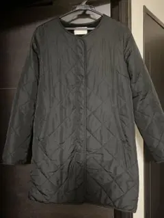 ブラックキルティングジャケット 着丈82cm