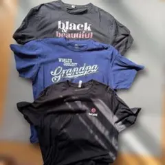 3枚まとめ売り・アメリカン・Tシャツセット（黒・黒・ネイビー）・XL