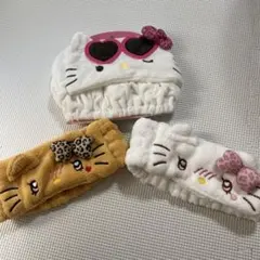 サンリオ　キティ　ヒョウ柄　ギャル　日焼け　ヘアバンド　セット