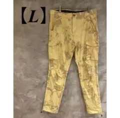 カモフラージュ【Ｌ】イエロー　ストレッチパンツ インベル　ワークパンツ