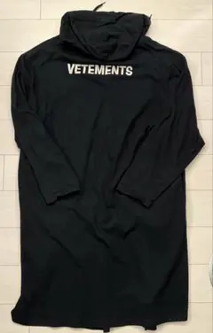 VETEMENTS ロングパーカーカーディガンコート　黒　XS 背LOGOのサムネイル