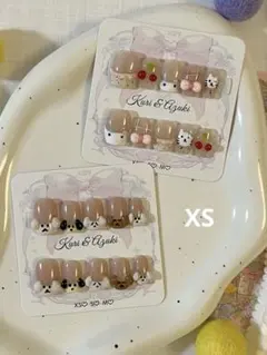 XS♡ 11月の特別割引-可愛い②　ネイルチップ完成品　激安2+1点セット　現品