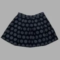 Gap ドット柄 プリーツスカート ミニスカート フレア 黒 グレー