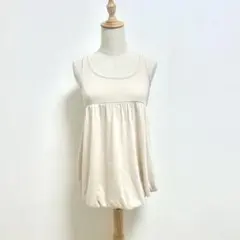 クレドソル✨切替えタンクトップ【Ｌ】リブ　バルーンシルエット　ベージュ系のサムネイル
