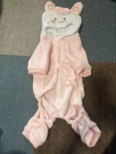 うさぎ耳付きフリース犬服 XLサイズ