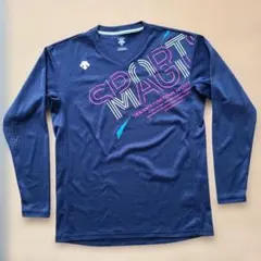 DESCENTE スポーツシャツ ネイビー Vネック