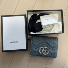 GUCCI デニム折り財布 GGロゴ付き