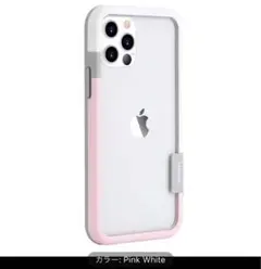 iPhone用バンパーフレームケース ピンクホワイト　熱暴走対策12mini専用