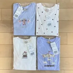 【まとめ売り】プティマイン 長袖 ロンT フリル付き 110cm 4枚セット