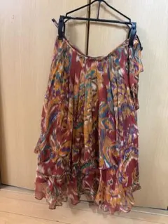 EPOCA フレアスカート 膝丈 総柄 シフォンのサムネイル