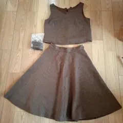 ブラウン スカートセットアップ Mサイズ