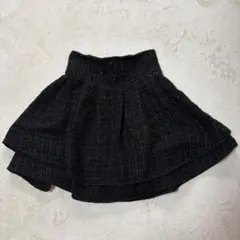 evelyn ツイードダブルフレアスカート 黒