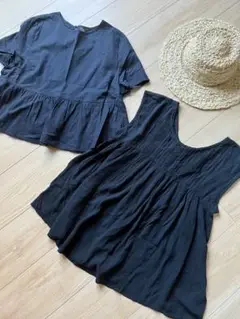 セット売り‼️破格　ブラウス　ブラック　黒　シンプル　ナチュラル