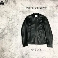UNITED TOKYO ラムレザーシングルジャケット　ブラック　革ジャン　本革