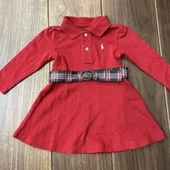 ラルフローレン　12M ワンピース　赤　ブルマ付き