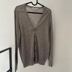 【即日発送】UNIQLO ユニクロ グレー Vネック カーディガン 長袖 XL