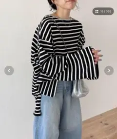 10/10まで限定価格！wee9s ワイドスリーブオーバーサイズボーダーティー