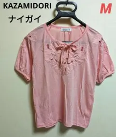 KAZAMIDORI ナイガイ❤リネン混 カットワーク刺繍カットソーのサムネイル