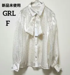 GRLグレイルレディースシャツブラウストップス新品未使用取り外しボウタイF