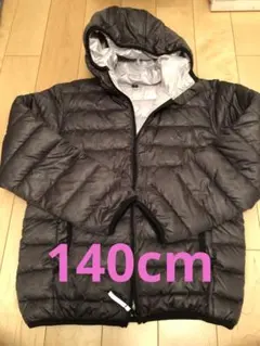 黒　140cmフード付き中綿ジャケット