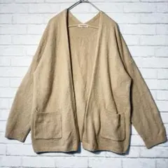 サマンサモスモス SM2 コットン混ニットカーディガン　L ベージュ