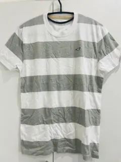 HOLLISTER ボーダー Tシャツ グレー ホワイト S