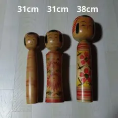こけし 3体 まとめ売り 昭和レトロ 置物