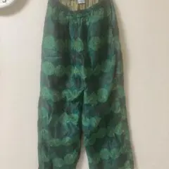 未使用品 pokipcee ポキプシー シルク刺し子パンツ ぐるぐる 1点物