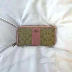 【coach】コーチ　長財布　ピンク　ベージュ