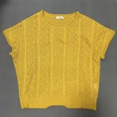 Navy ニット 半袖 L