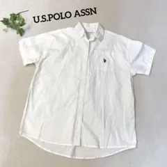 a1964【U.S.ポロアッサン】半袖シャツ 白 カジュアル シンプル 無地