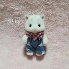赤ちゃんお洋服　デニム風星柄サロペット•バンダナセット①　ハンドメイド