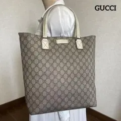 ◇ GUCCI グッチ トートバッグ GGPVC×レザー オフホワイト系 ◇