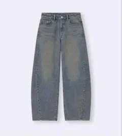 【GU】バレルレッグジーンズ デニムパンツ M