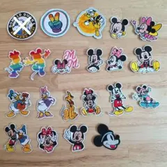 ミッキー・ミニー・ドナルドなど 刺繍ワッペン 20枚セット