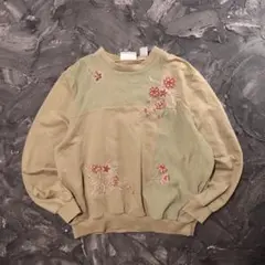 Alfred dunner トレーナー　刺繍　花