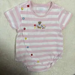 ミキハウス　ストライプロンパース 60cm