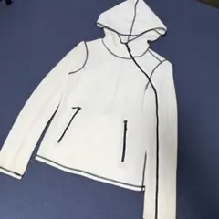 訳アリ ジョルジオアルマーニ デザインジップパーカー 白 40