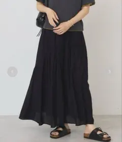 アメリカンホリック　楊柳ギャザーボリュームフレアスカート　L size