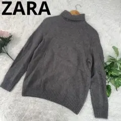 ZARA ザラ　ニット　セーター　Lサイズ　グレー　ハイネック　長袖