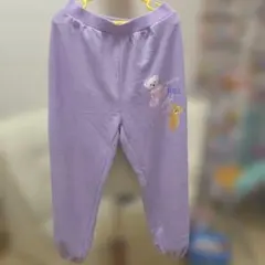 ベア柄 プリント スウェットパンツ パープル