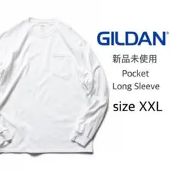【ギルダン】新品未使用 ウルトラコットン 無地 ポケット付 ロンT 白 2XL
