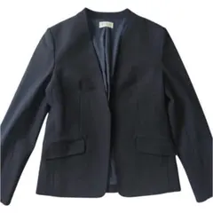 PLST ネイビー ノーカラージャケット L