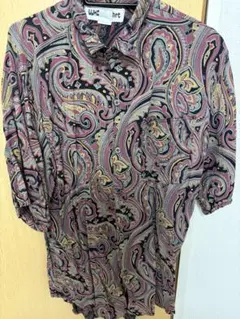 WHOoo's Shirt ペイズリー柄 半袖シャツ レーヨン 古着　柄シャツ